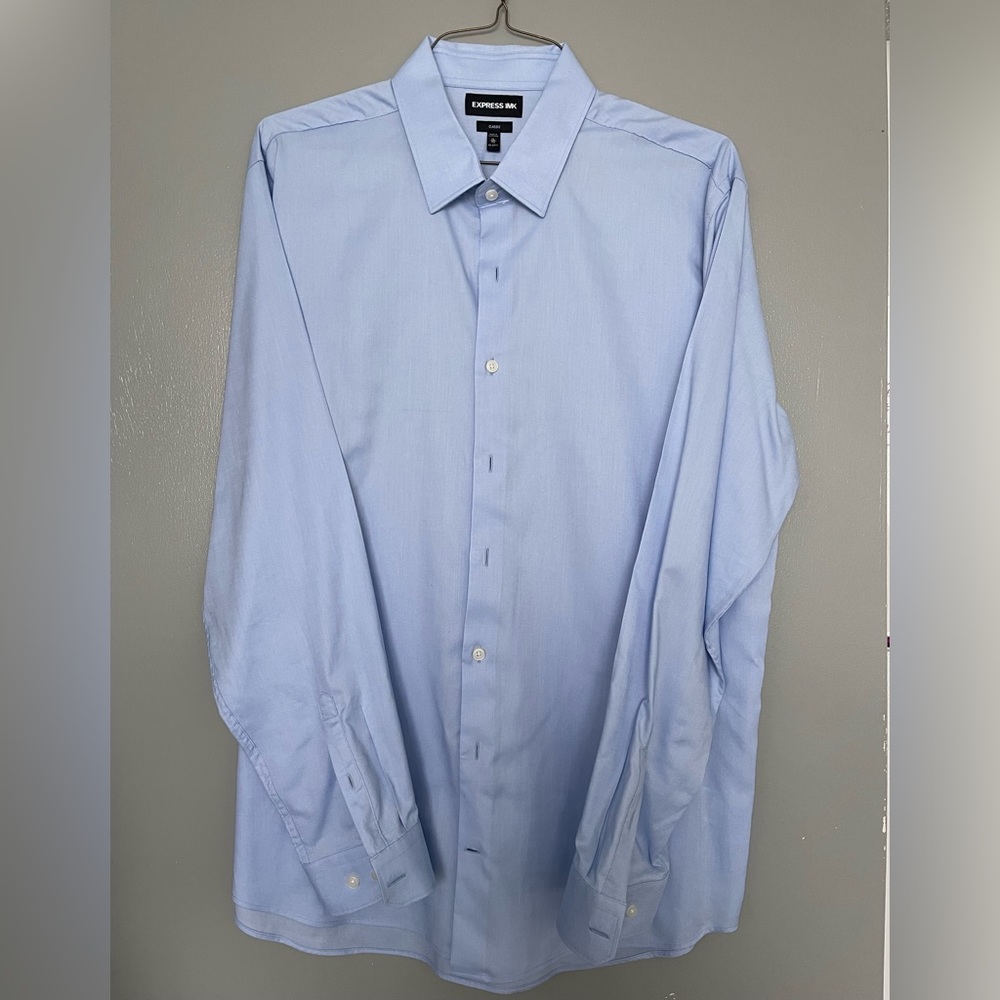 Express 1MX Button Down Dress Shirt X-Large 17-17.5 Classic Fit